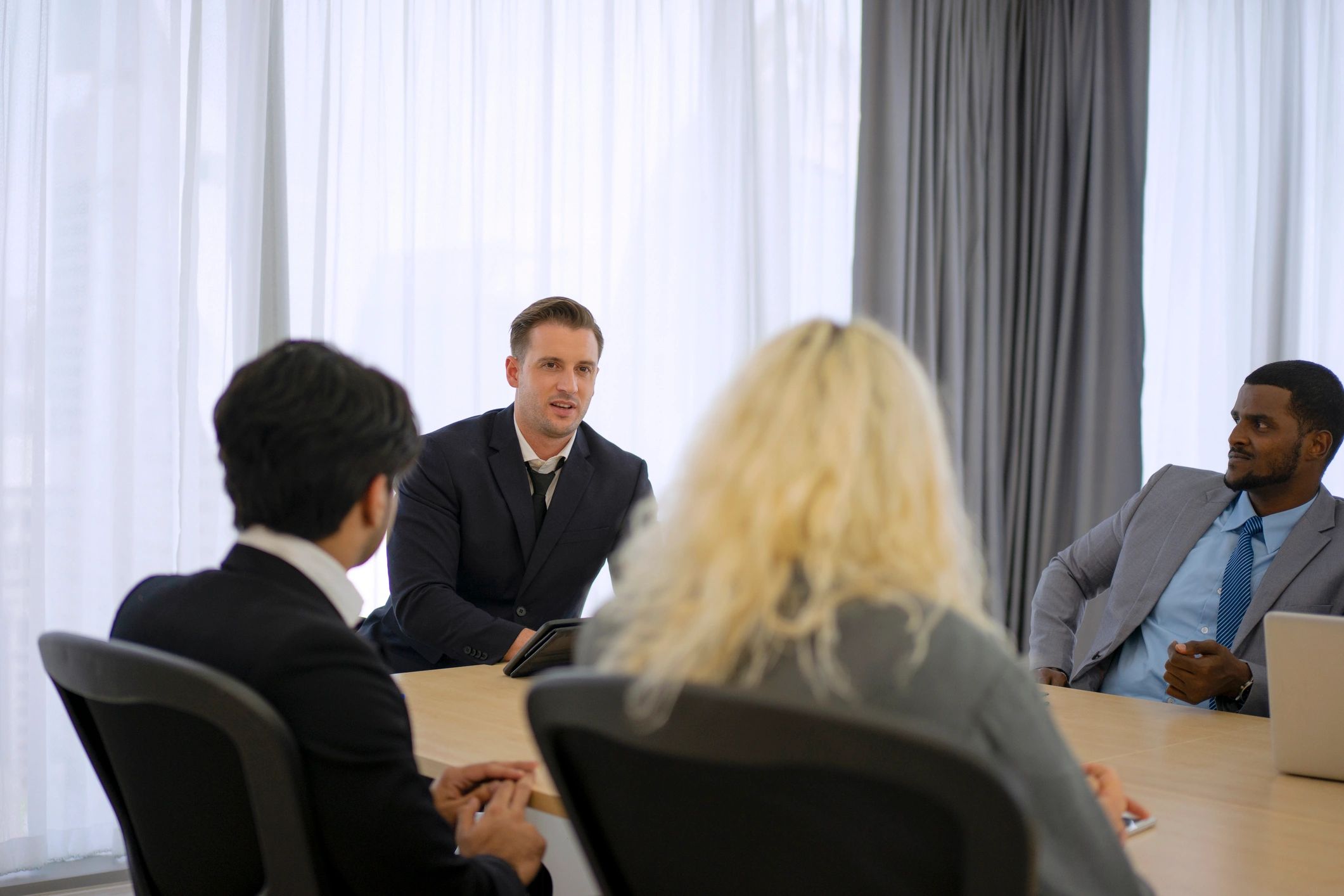 Community members in a civic meeting room