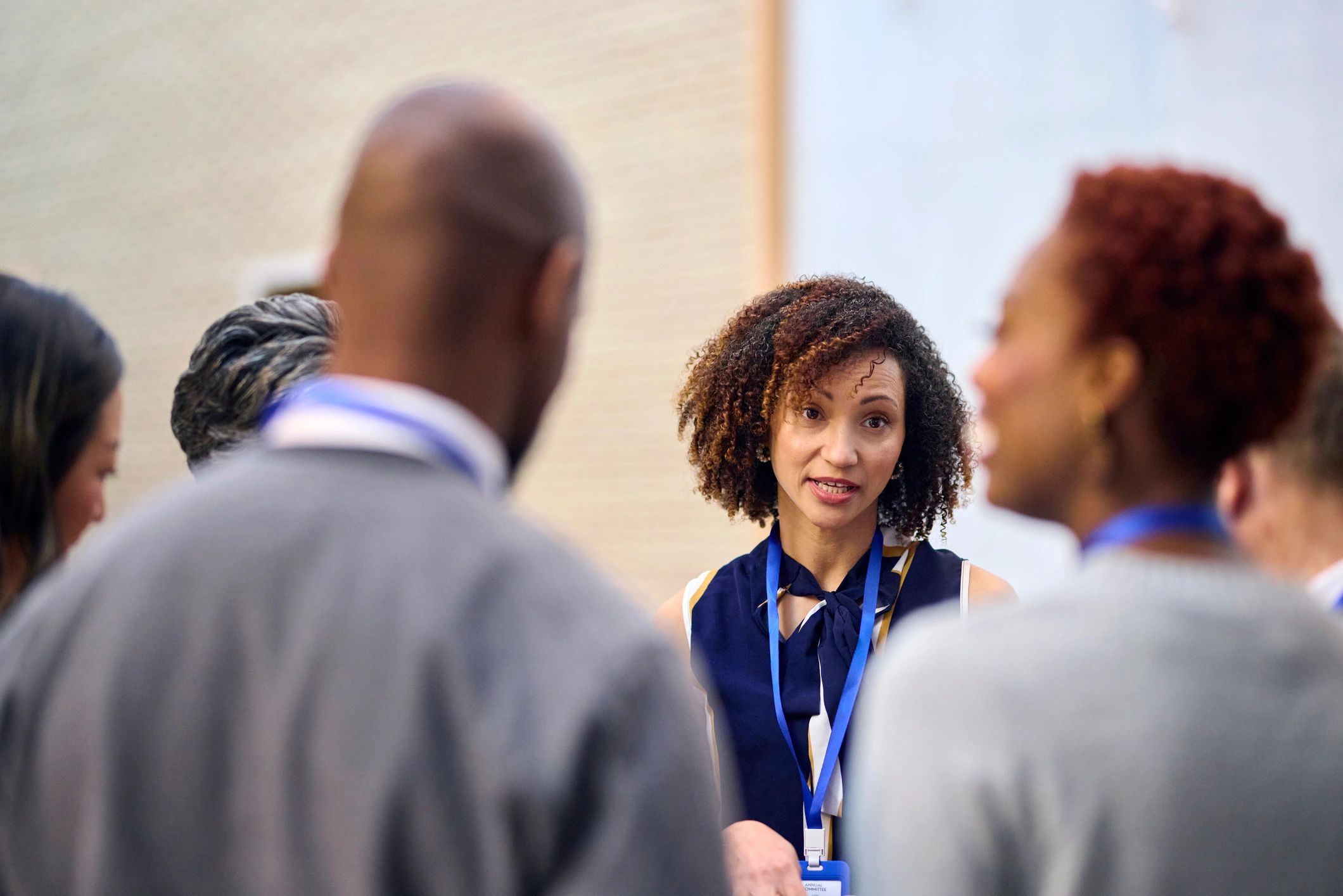 Young professional speaking at a conference or civic program